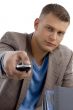 young man with remote control