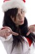 attractive woman  wearing christmas hat