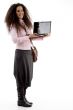 attractive young executive busy with laptop