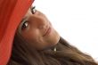 face of stylish female wearing hat