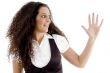 hispanic female posing with curly hairs