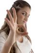 portrait of young female showing okay hand gesture