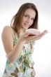 portrait of pretty female with beauty soap in