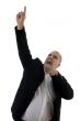 adult businessman pointing up