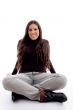 sitting female looking at camera