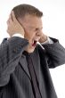 side pose of shouting businessman