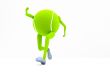 running tennis ball