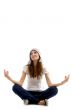 health conscious girl doing meditation