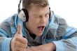 man with headphone wishing good luck