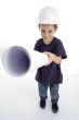 little architect wearing hardhat