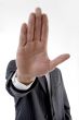 young man showing stopping gesture