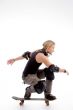 man riding on skateboard