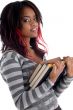teenager student holding her study books
