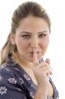 young girl instructing to keep silent