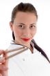 smart chef showing chopsticks