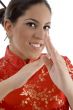 close up of female showing karate gesture