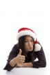 christmas celebrating female showing thumbs up