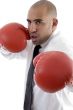 male wearing boxing gloves