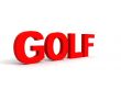side view of golf word