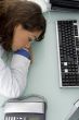 young doctor sleeping in clinic