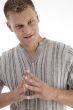 smiling man with joint hands