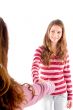 friendly girls shaking hands