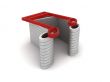 three dimensional red musical note