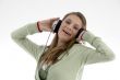 sitting man with headphone