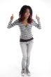 full body pose of punk teenager