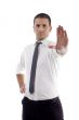professional man showing stopping gesture