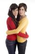 hugging young friends