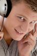 smiling man with headphone