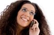friendly woman busy with phone call