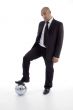 handsome young lawyer posing with disco ball