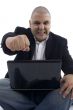 successful executive busy with laptop