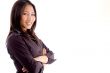 side pose of woman with folded hands