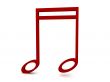 three dimensional red notation of music