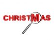 christmas text with magnifier