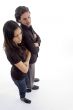 high angle view of standing couple