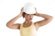 woman with architect helmet