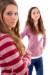 young two friends standing together