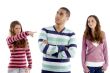 teens girl pointing towers boy and guy