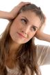 posing young woman with facial expressions