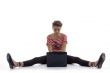 posing woman with laptop