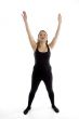 standing girl stretching her arms