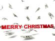 merry christmas text and flying dollars