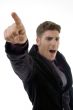 young businessman pointing