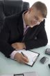 working handsome businessman