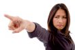 portrait of pointing woman