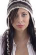 beautiful woman wearing woolen cap